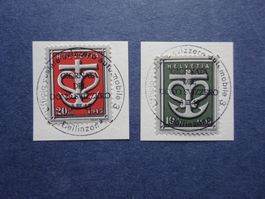 1945, W19-20 mit glasklaren Vollstempel - SELTEN