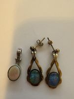 Opal 925 Ohrringe und Anhänger 