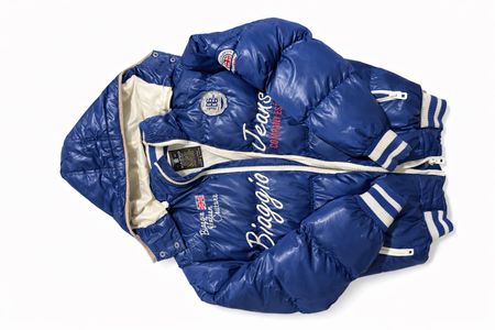 Vintage 90s Biaggio Jeans Puffer Jacke Blau Gr. M