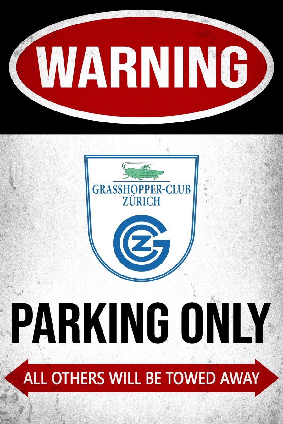 Schilder: GC Parking Only Blechschild Grasshopper altes Logo Englisch – Neu und originalverpackt aus Dättlikon von easythings
