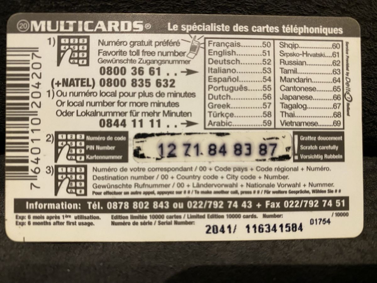 Telefon- & Taxkarten: Carte – Gebraucht aus Lausanne von babacard10 1