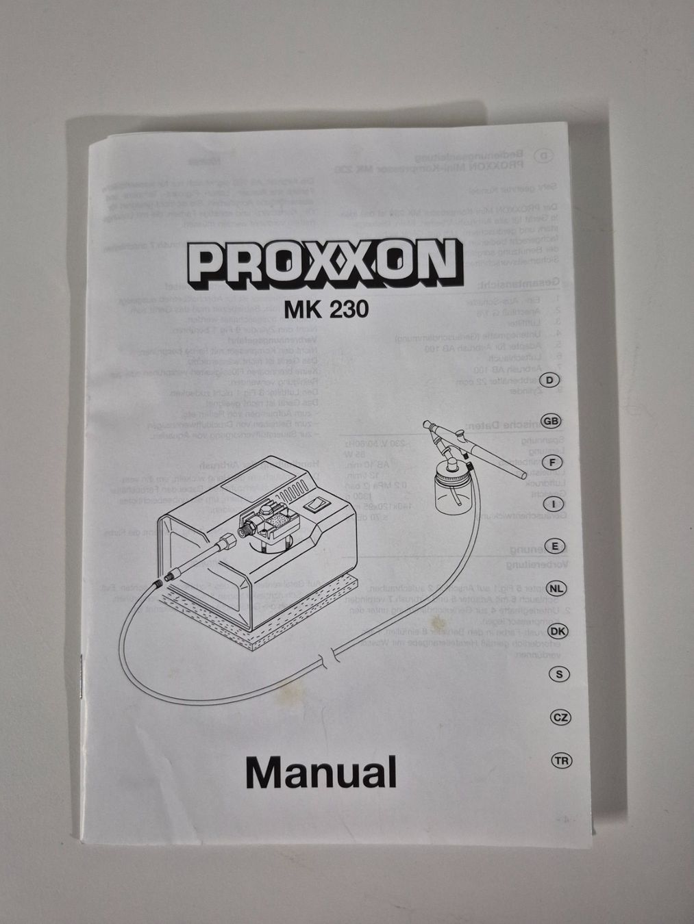 Proxxon Tutti gli attrezzi: Proxxon Kleinkompressor MK230, Airbrush – Usato da Hornussen venduto da Ibex1 5