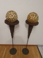 Edles Deko 2 Gold-Stern Kugeln auf Ständer 110cm länge