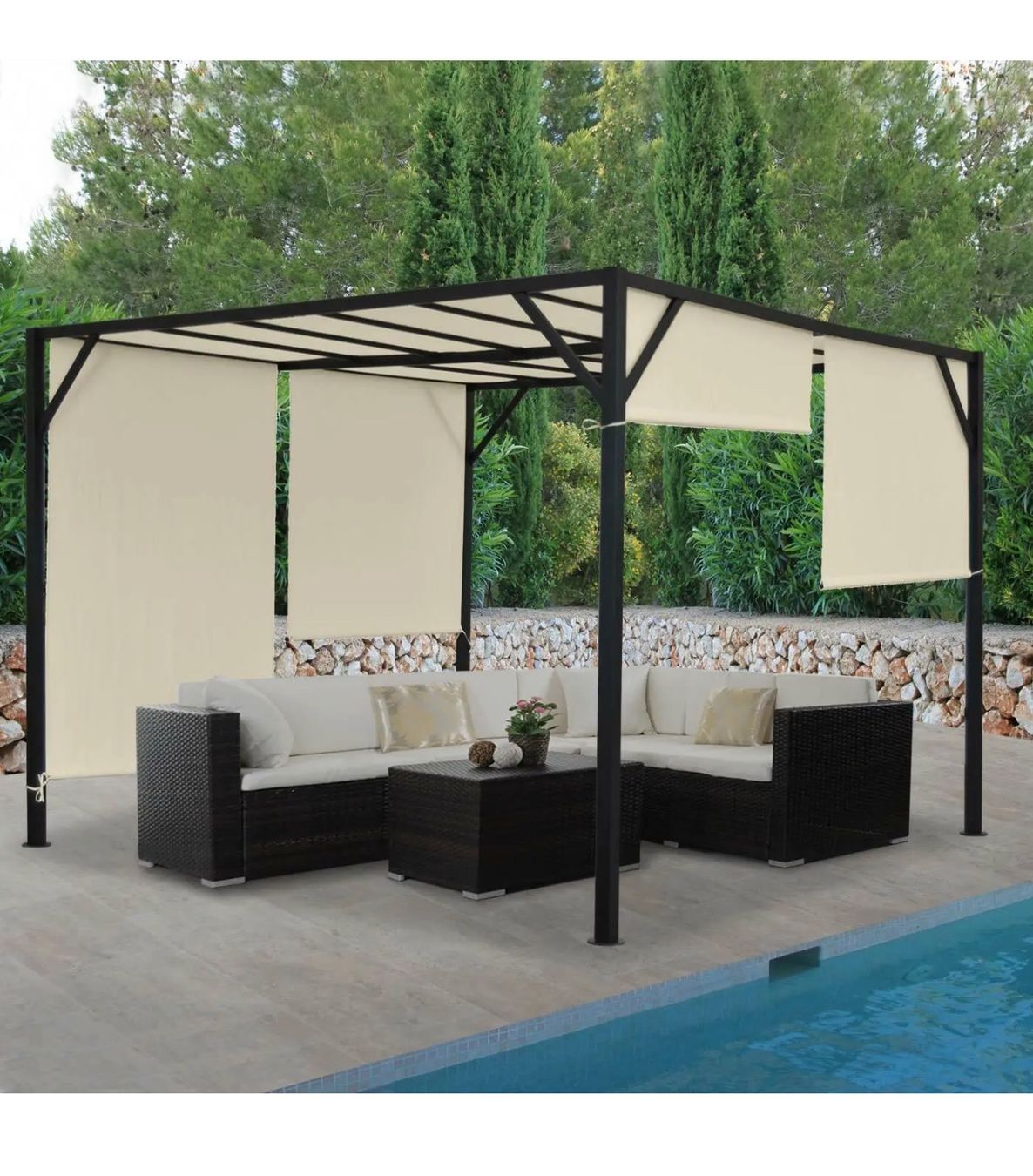 Tende & Padiglioni: +4x4 Pergola Baia, Pavillon, 6cm-Stahl-Gestell+Schiebedach – Nuovo e nell'imballaggio originale da Amriswil venduto da JaJa-Express