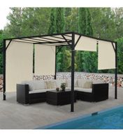 +4x4 Pergola Baia, Pavillon, 6cm-Stahl-Gestell+Schiebedach