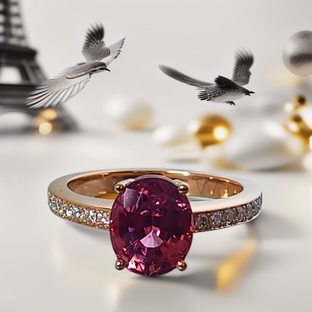 Anelli: Spinelle rose ovale, diamants et or rose – Nuovo e nell'imballaggio originale da Montreux venduto da hev_mv5m 7