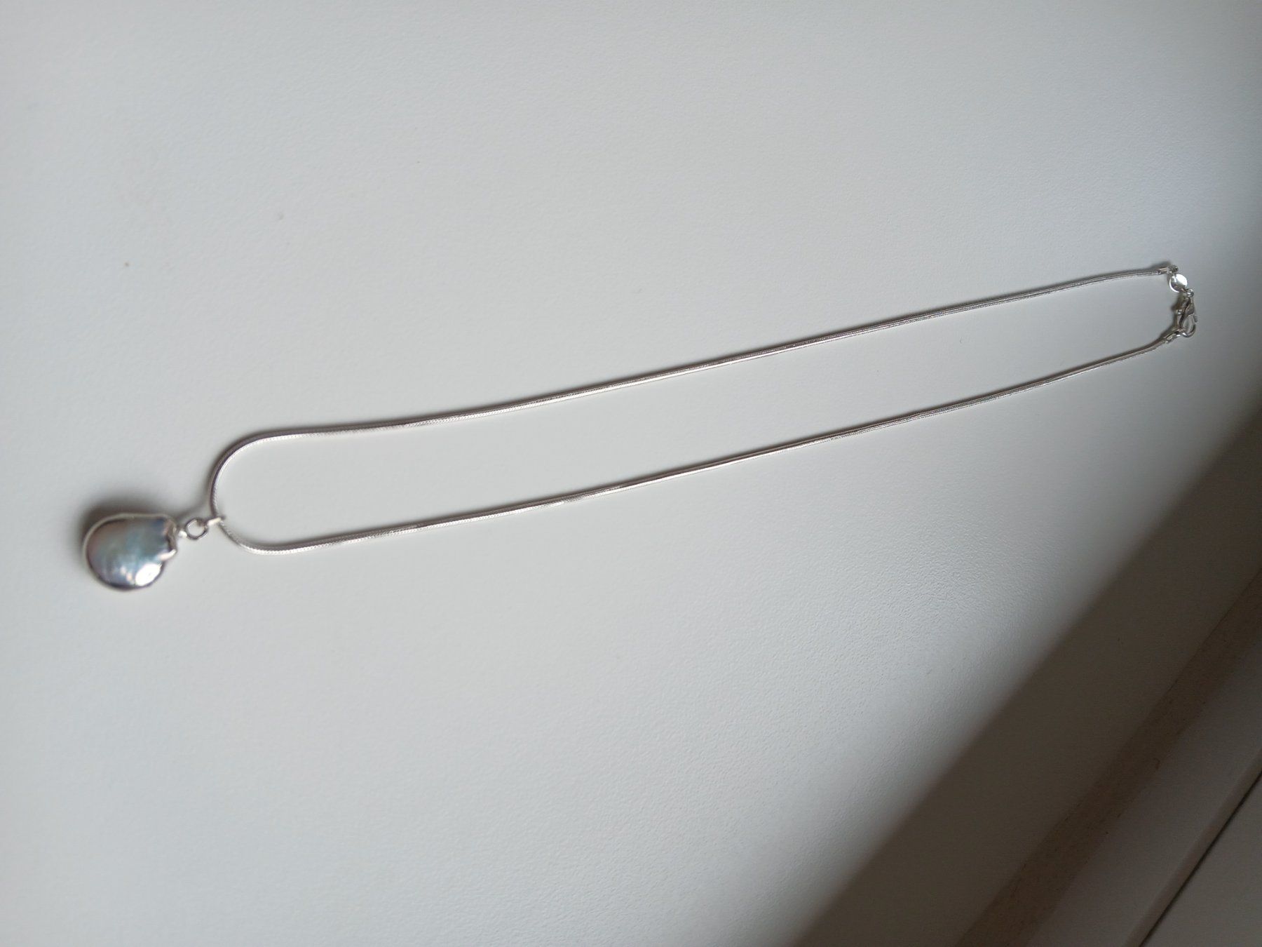 Catenine: Silberkette 45cm, mit Süsswasserperle 925 – Usato da Stallikon venduto da madi0320 1