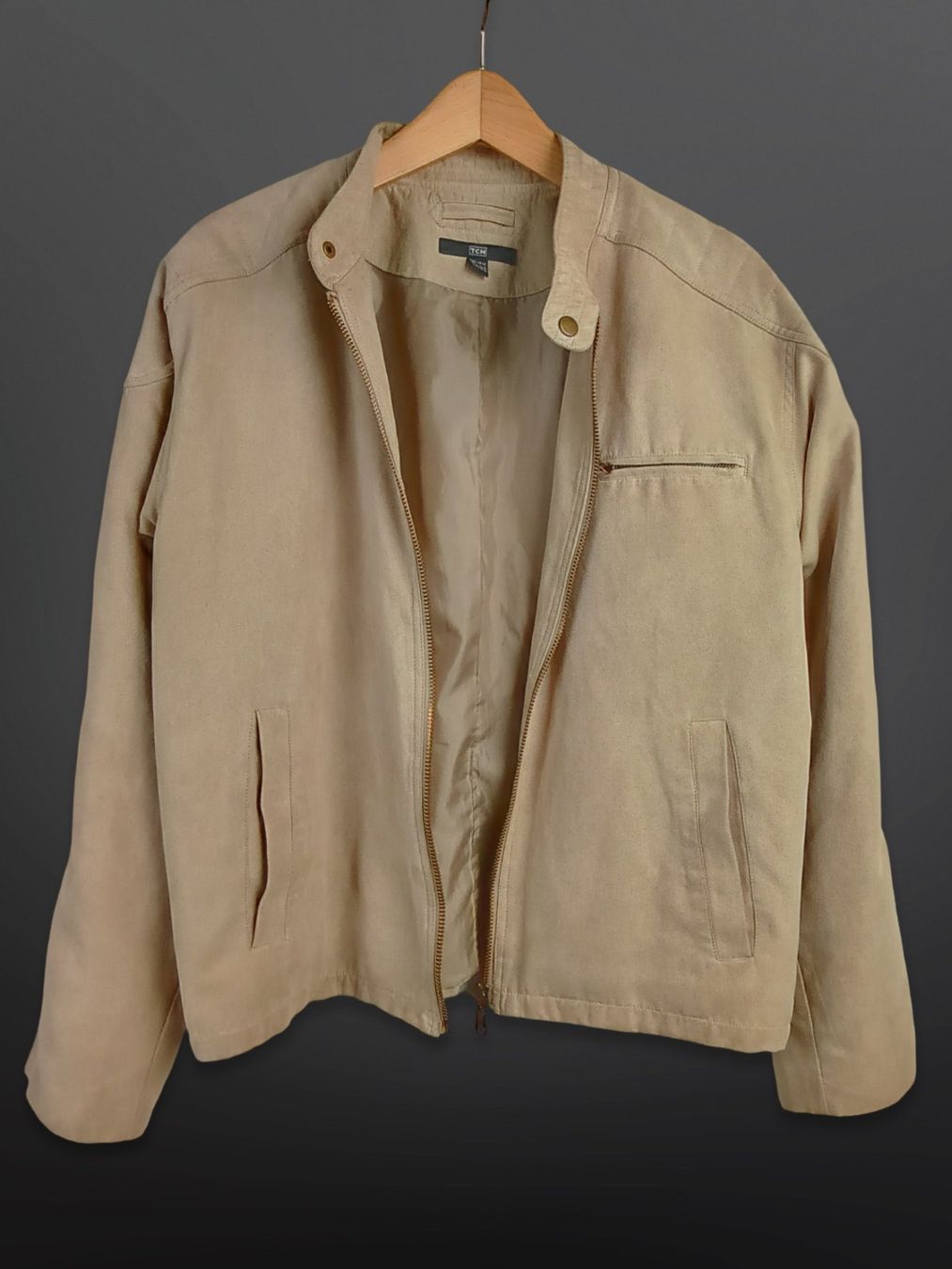 Jacken: TCM Herren Jacke Gr. L Wildlederoptik beige – Gebraucht aus Suhr von Restwert_Suhr 1