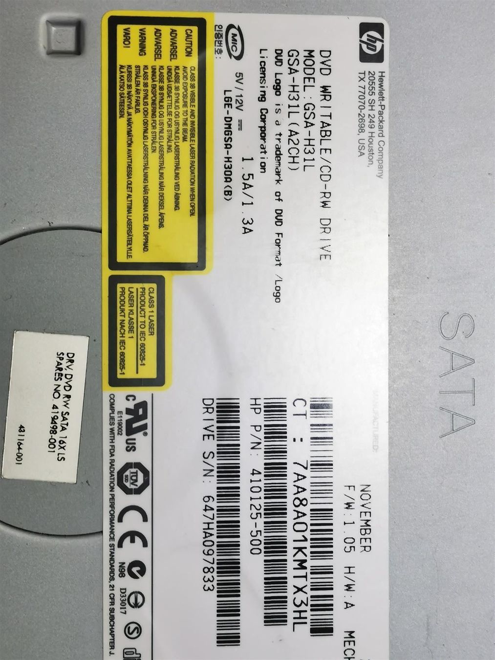 Hewlett Packard PC: HP Hewlett Packard GSA-H31L (A2CH) – Usato da Buchs ZH venduto da Sutoris 1