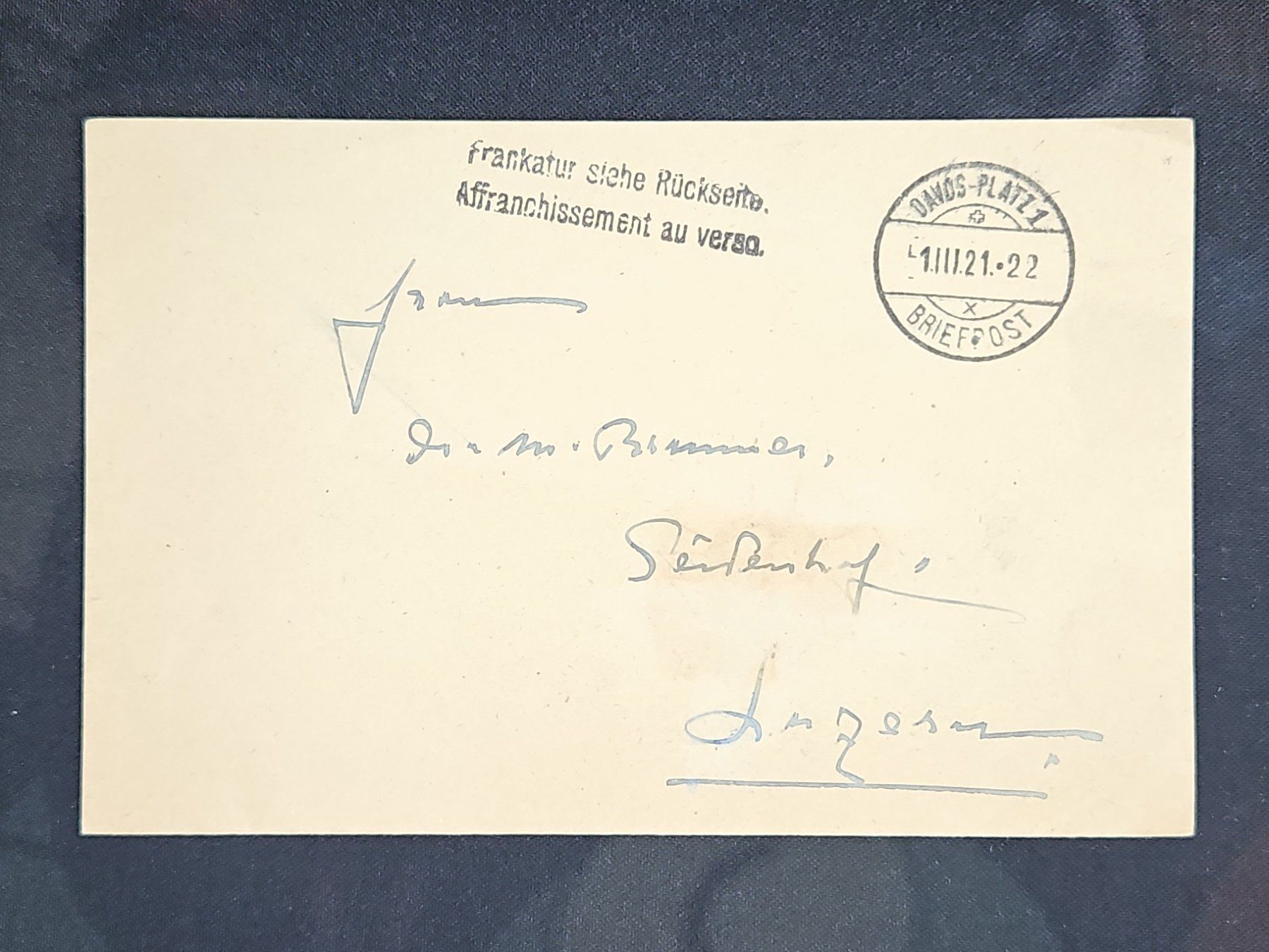 Tutti i francobolli: CL23 Enveloppe + Timbre Suisse 1922 – Usato da Cousset venduto da Patrick_Collections 1