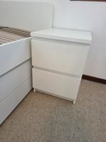 Nachttisch mit 2 Schubladen, weiss, 40x55 cm (Ikea, Malm)