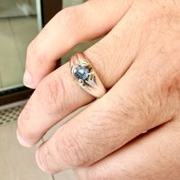 Bague en argent - Saphir de Ceylan