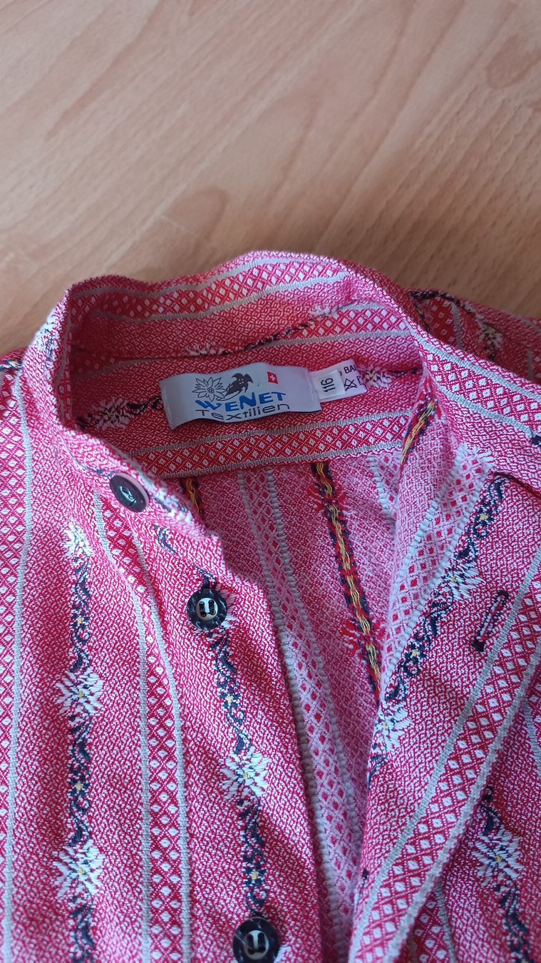 Camicie, T-shirt & Polo: Kinder/ Edelweiss langarm Hemd/WENET/ Gr. 116 – Usato da Flims Dorf venduto da ali_8n8q 1