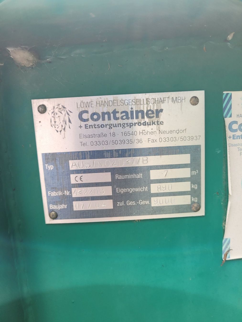 Contenitori edile: Welaki / Mulde / Container – Usato da Frick venduto da auc_yyv6 4
