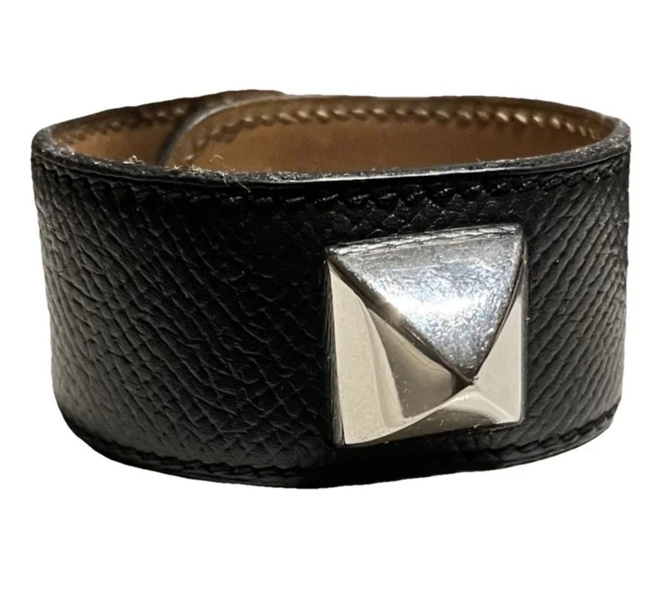 Hermès Bracciali & Braccialetti: Bracelet cuir noir clous argent Hermès – Usato da Genève venduto da sha_l8z6