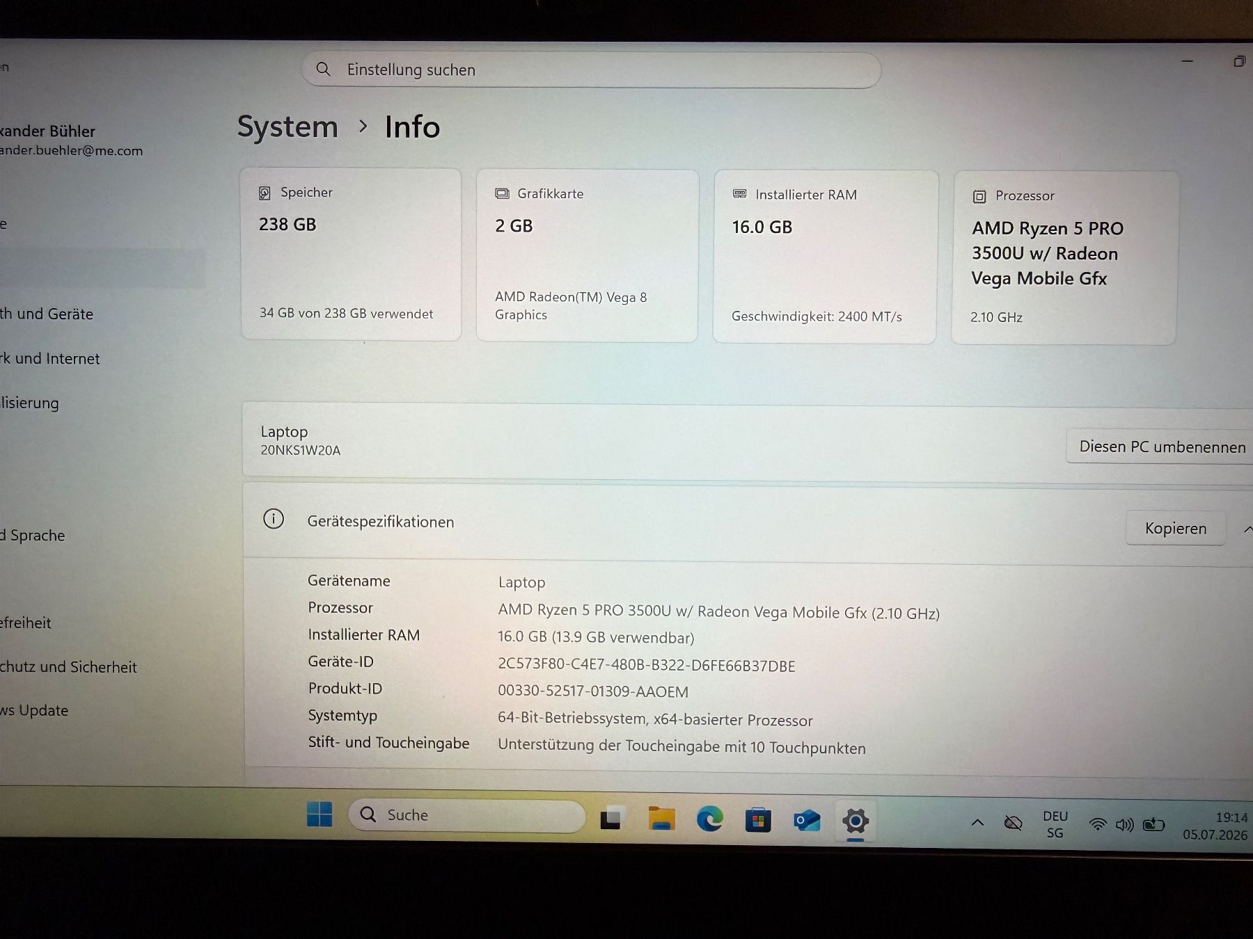 Lenovo Portables: Lenovo ThinkPad T495 AMD Ryzen 5 PRO – D'occasion à Bätterkinden par alexanderbuehler 4