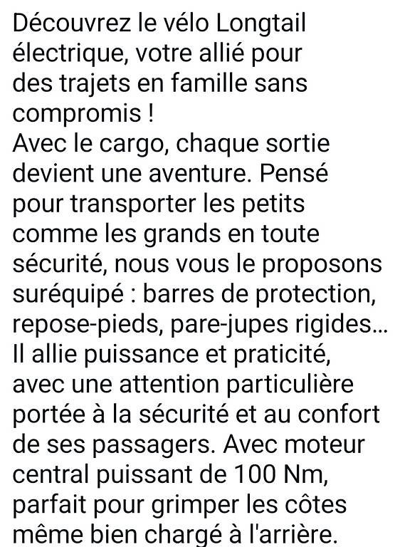Biciclette: Cargo électrique neuf 3990.- Action 2690.- – Usato da meyrin venduto da ebehar 2