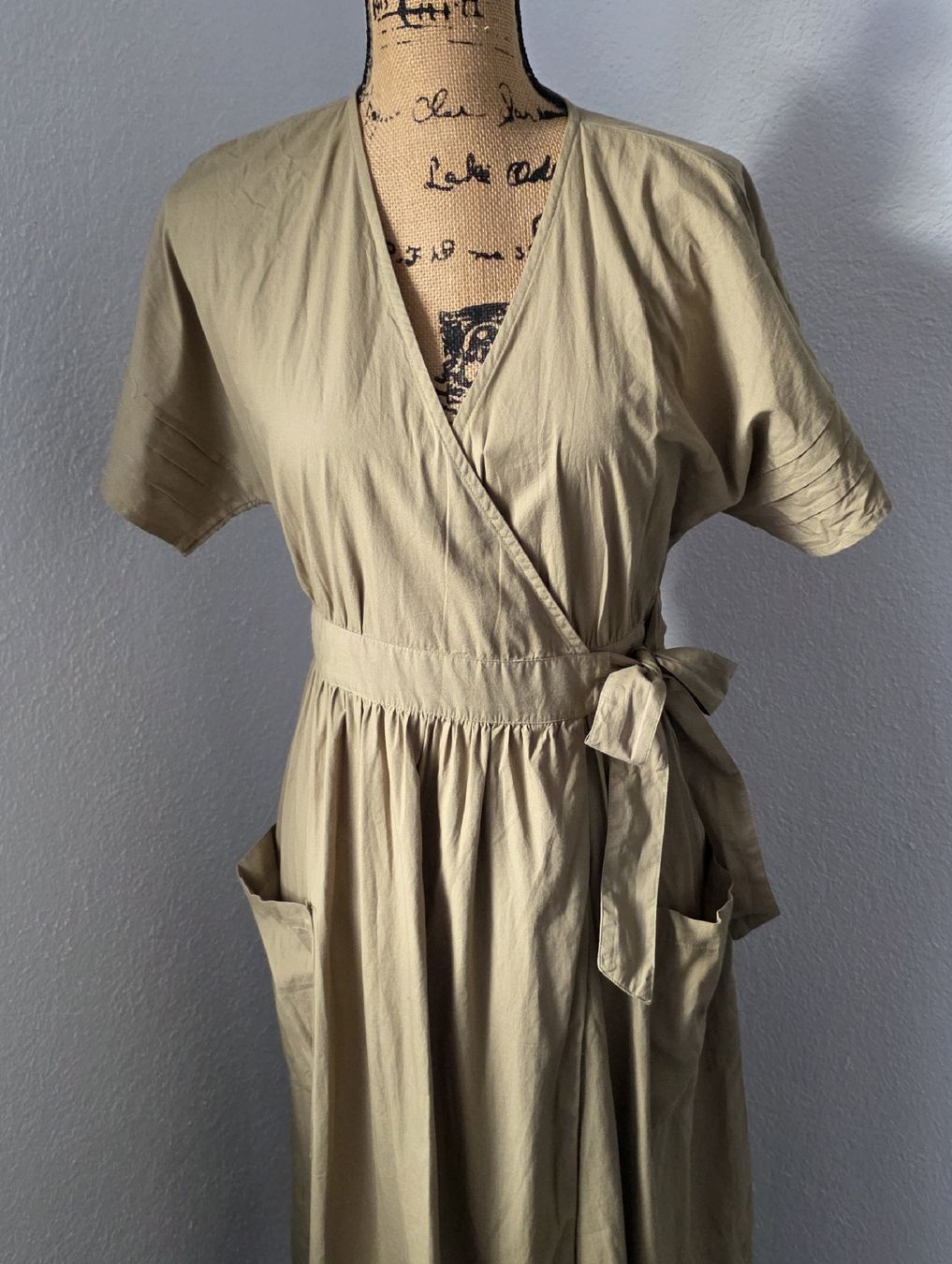 Vestiti: Baumwoll Kleid, Gr. 34/8, beige, Neu – Nuovo (secondo la descrizione) da Rheinsulz venduto da Gilea 2