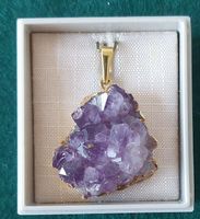 Wunderschöner Amethyst Anhänger, Goldplattiert