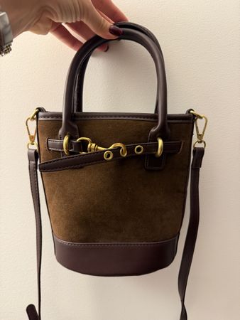 Suede leather cross-body bag