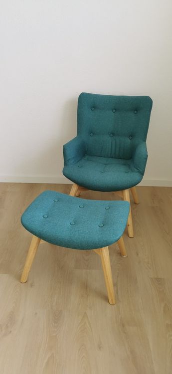 Sessel ULDUM mit Hocker türkis (JYSK) Kaufen auf Ricardo