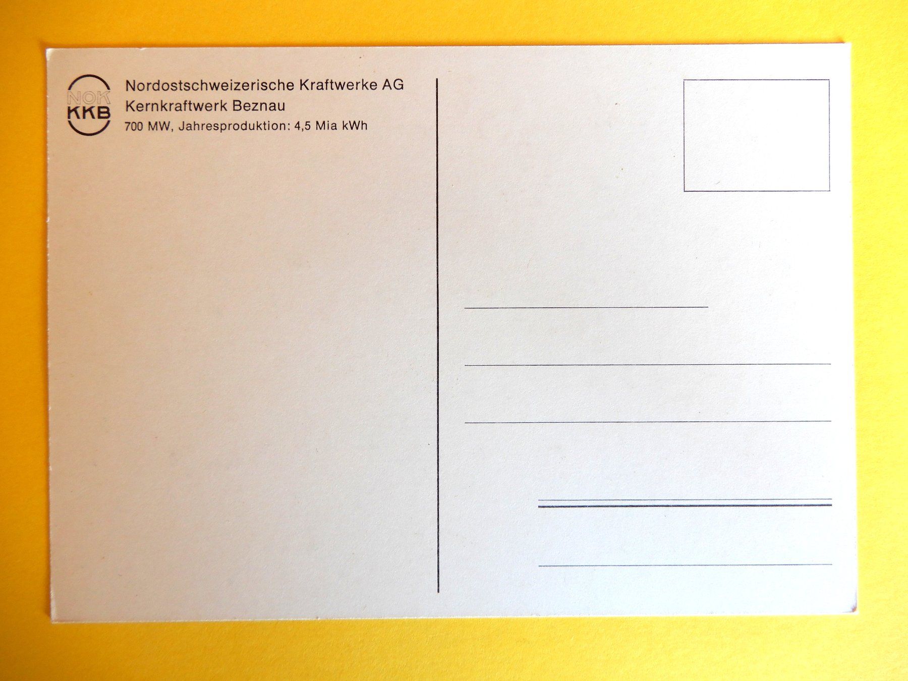 Cartoline postali: Alte Ansichtskarte: Kernkraftwerk Beznau, KKB, – Usato da Senèdes venduto da Framboise52 1