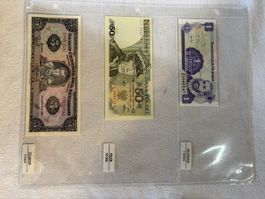 3 Banknoten Ecuador Polen Nicaragua im Set gebraucht