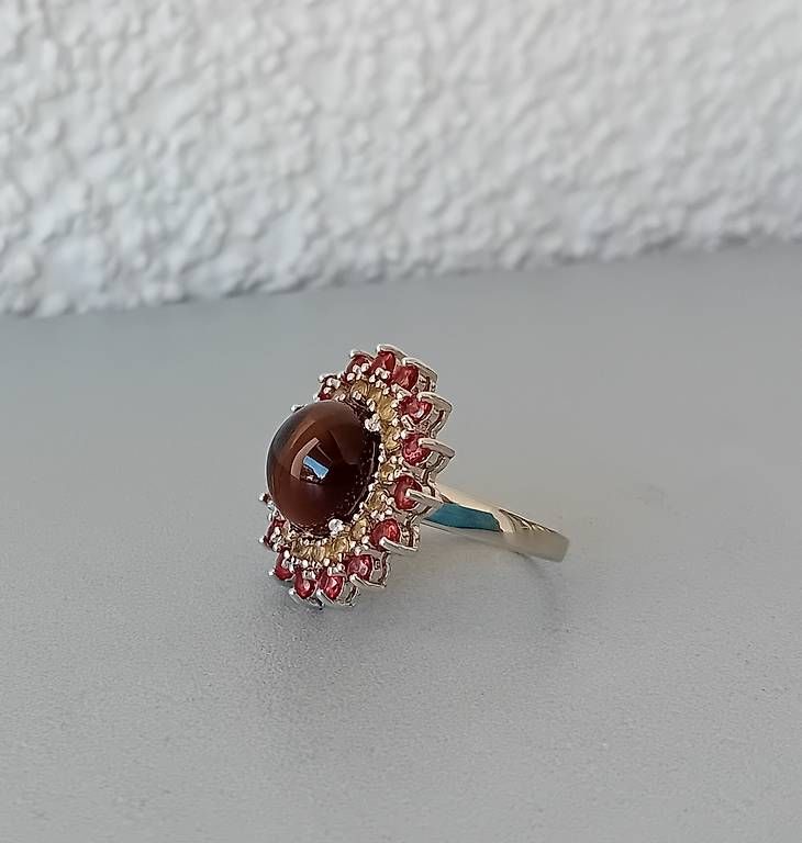Ringe: Ring mit Rauchquarz, Granat, Citrin in Silber – Gebraucht aus Stans von wer_fd5f 1