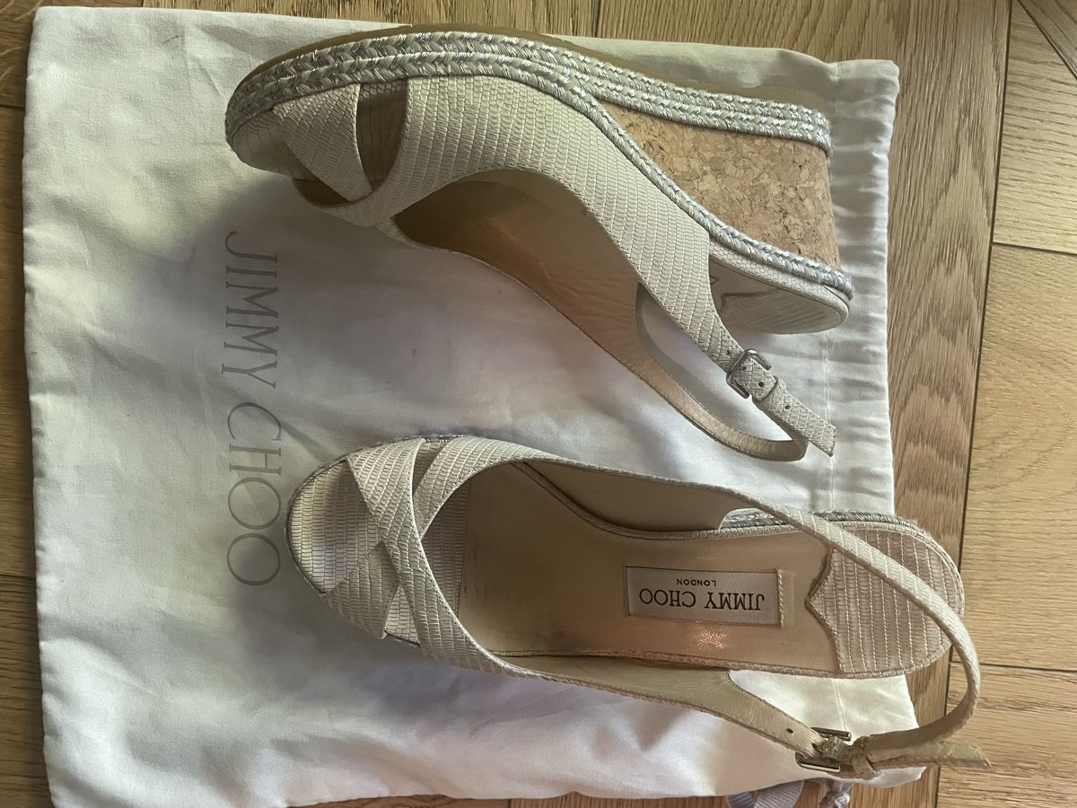 Jimmy Choo Scarpe da donna: Jimmy Choo white leather wedges – Nuovo (secondo la descrizione) da Zürich venduto da Fredsgaard 4