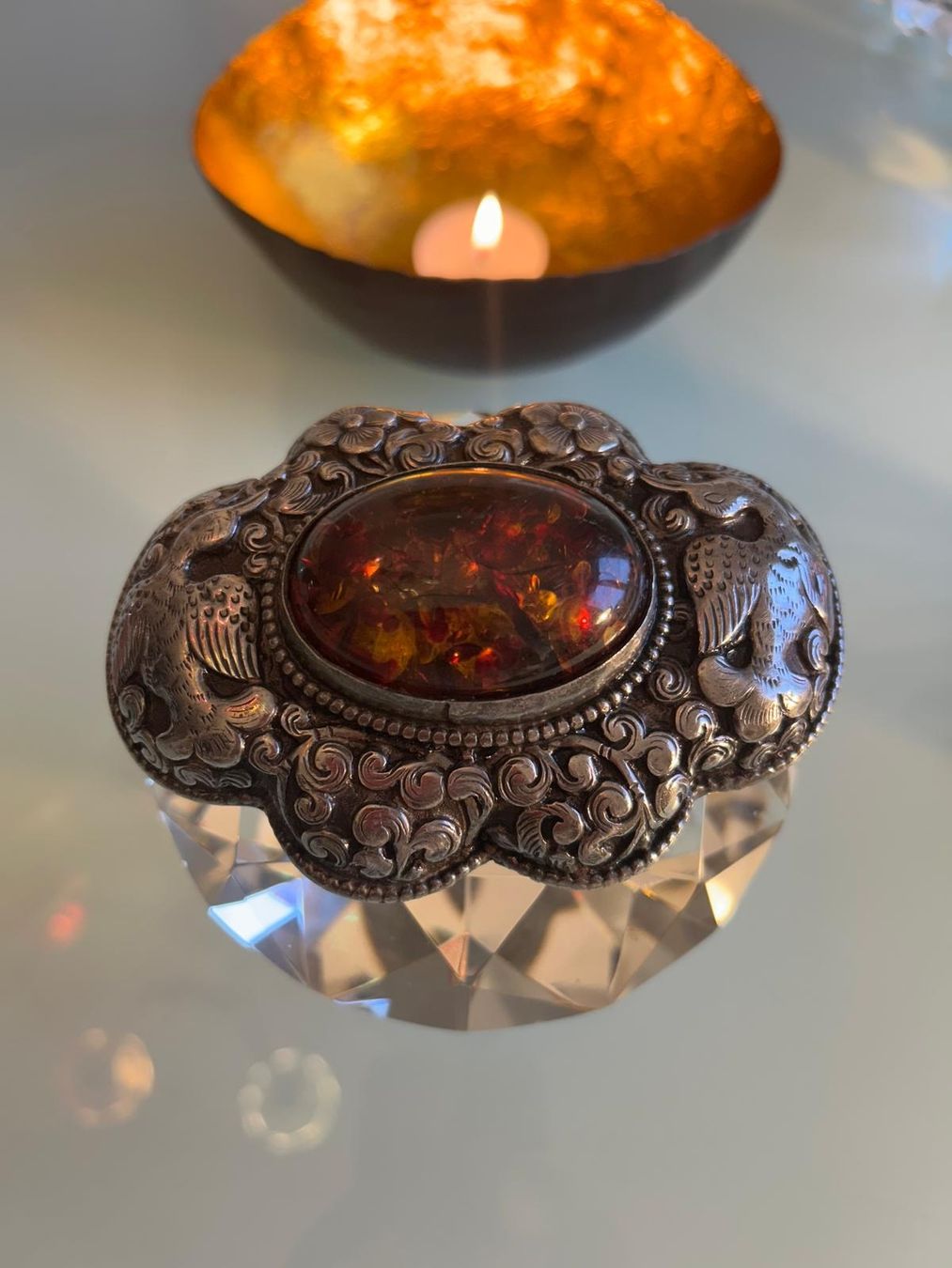 Fibbie per cinture: Gürtelschnalle original Tibet Silber mit Bernstein – Usato da Jona venduto da HappyHappyHappyHappy 3