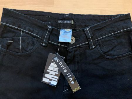 chrisline Damen Jeans Hose in Gr. 38, Schwarz, NEU