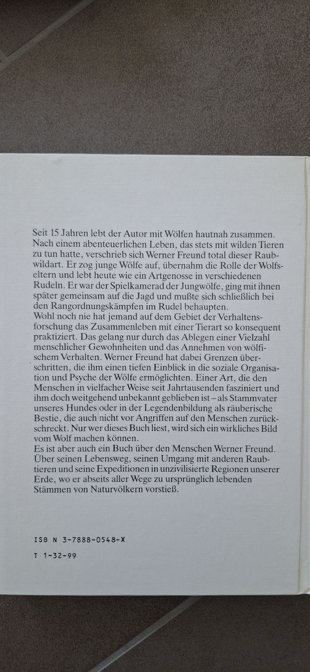 Libri: Buch Der Wolfsmensch von Werner Freund – Usato da Mellingen venduto da lathei 1