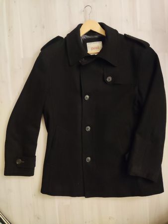 Eleganter Herren Wollmantel Schwarz (Gr. M) 