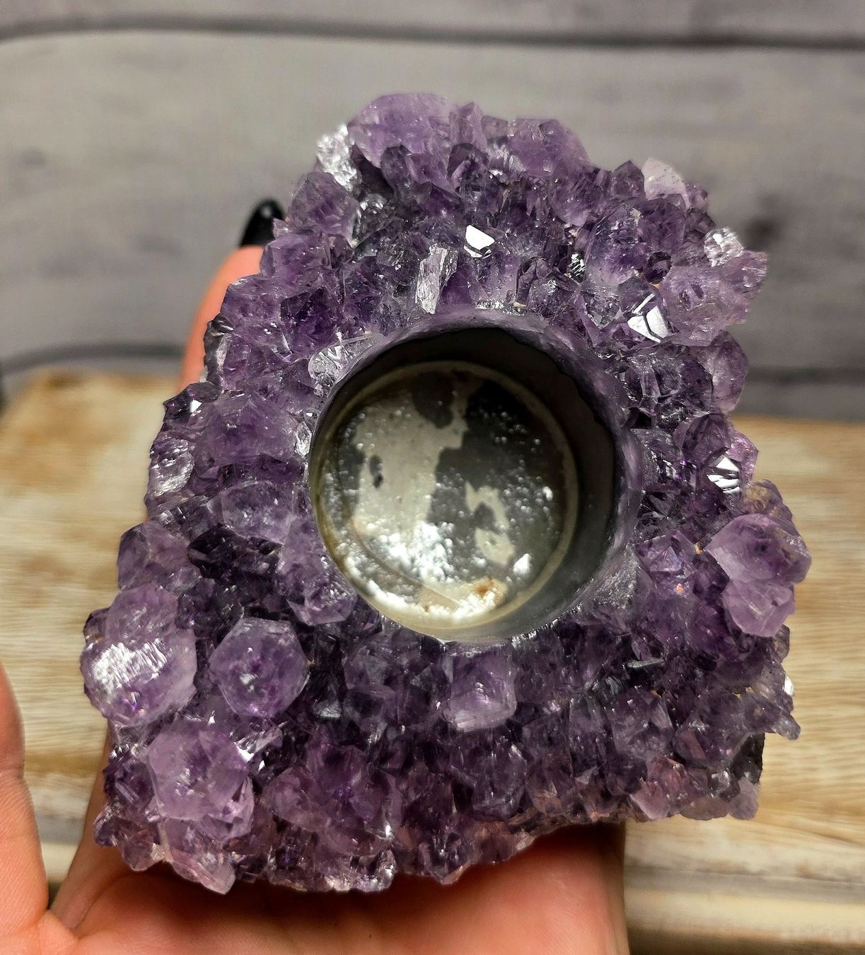 Minerali & Pietre curative: Amethyst Teelicht Halter D 505g – Nuovo e nell'imballaggio originale da Matzingen venduto da Shay_Crystalz