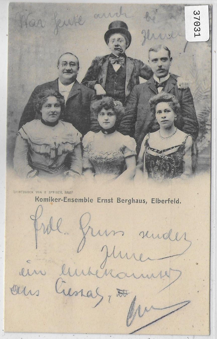 Cartoline postali: Komiker-Ensemble Ernst Berhaus, Elberfeld – Usato da Ettingen venduto da Kartenplanet