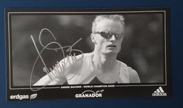 Original Unterschrift von Andre Bucher - Word Champion 800m