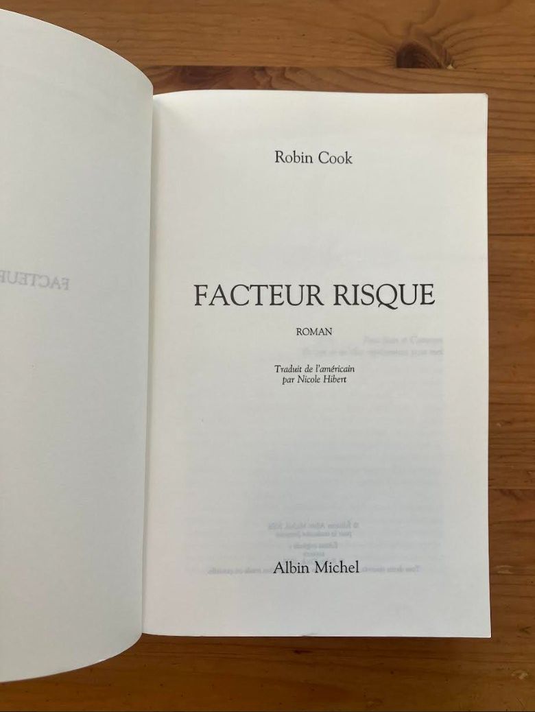 Bücher: Facteur Risque (Robin Cook) – Gebraucht aus Meyrin von Julien333 1