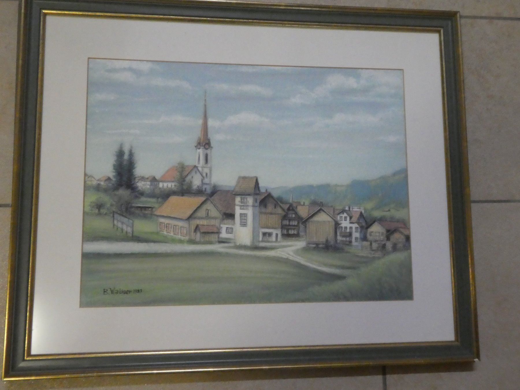 Dipinti: Schönes Ölbild vom Bächli Bütschwil – Usato da Mosnang venduto da Goldwasser