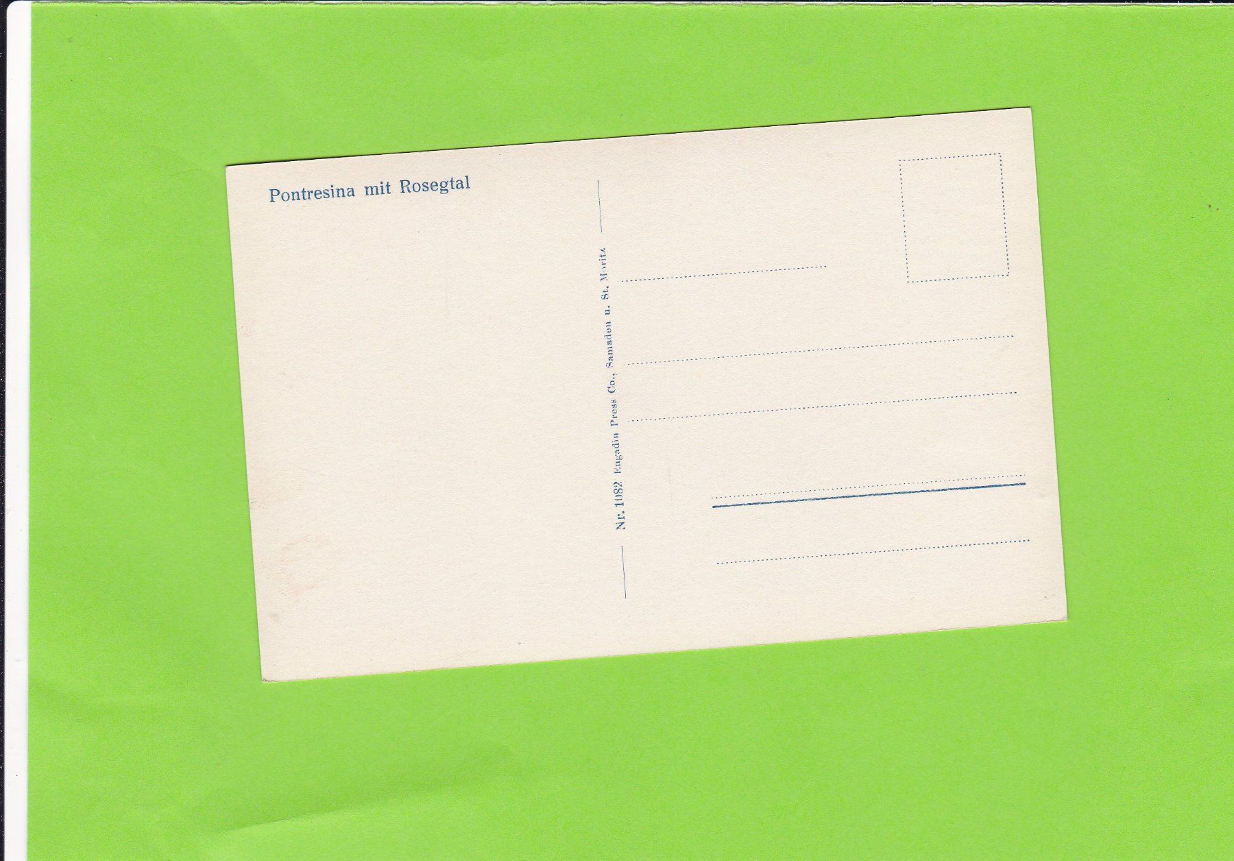 Cartoline postali: Pontresina – Usato da St. Peterzell venduto da neckertal 1