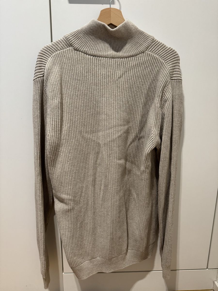 C&A Maglioni & Felpe: C&A Men's Beige Ribbed Half-Zip Pullover - Size Large – Usato da Altendorf venduto da wqv_97 2