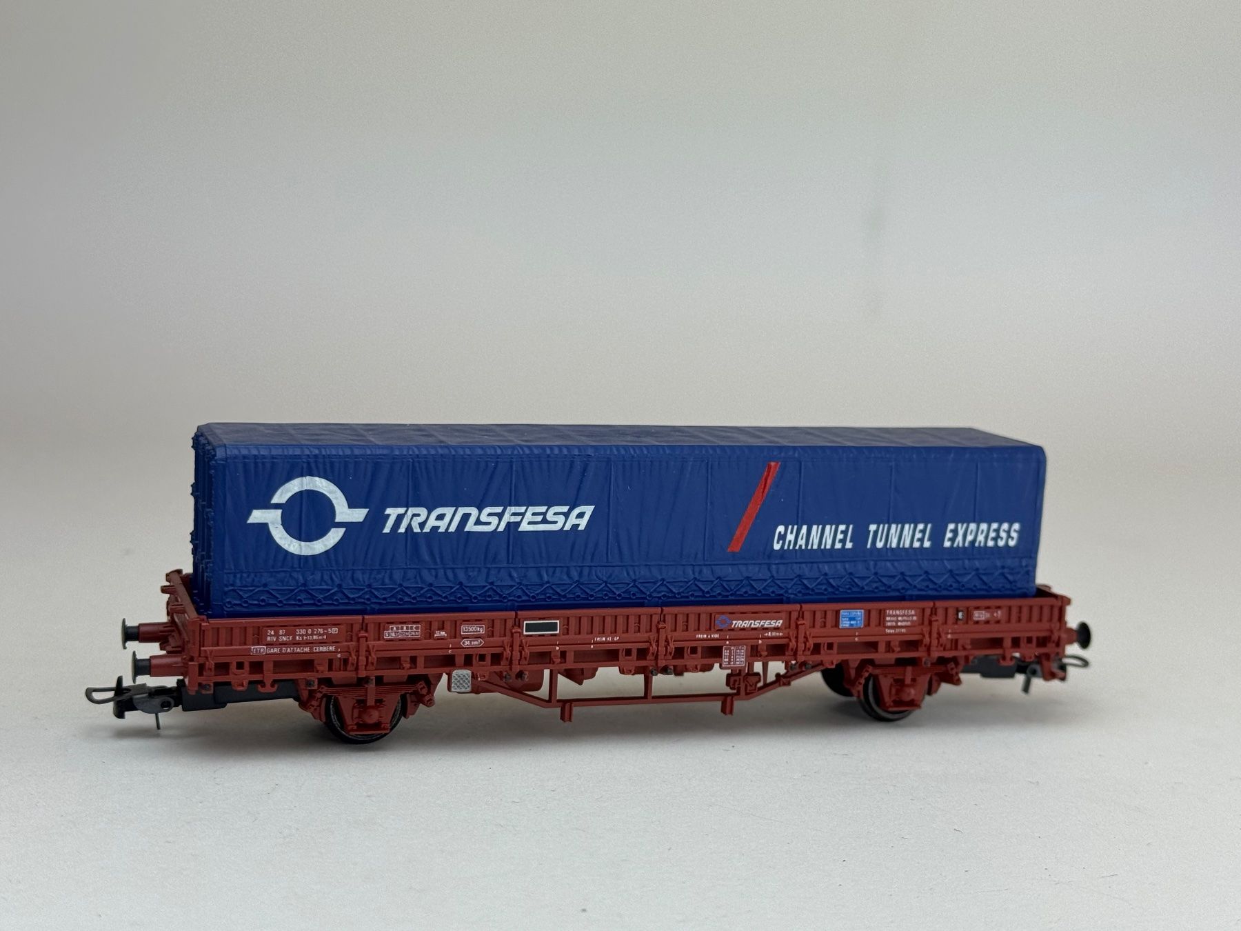 Modellini di ferrovie: HR- Elecotrotrain Flachwagen mit Wechselpritsche TransFeSa – Usato da Elm venduto da Wikmtz 1