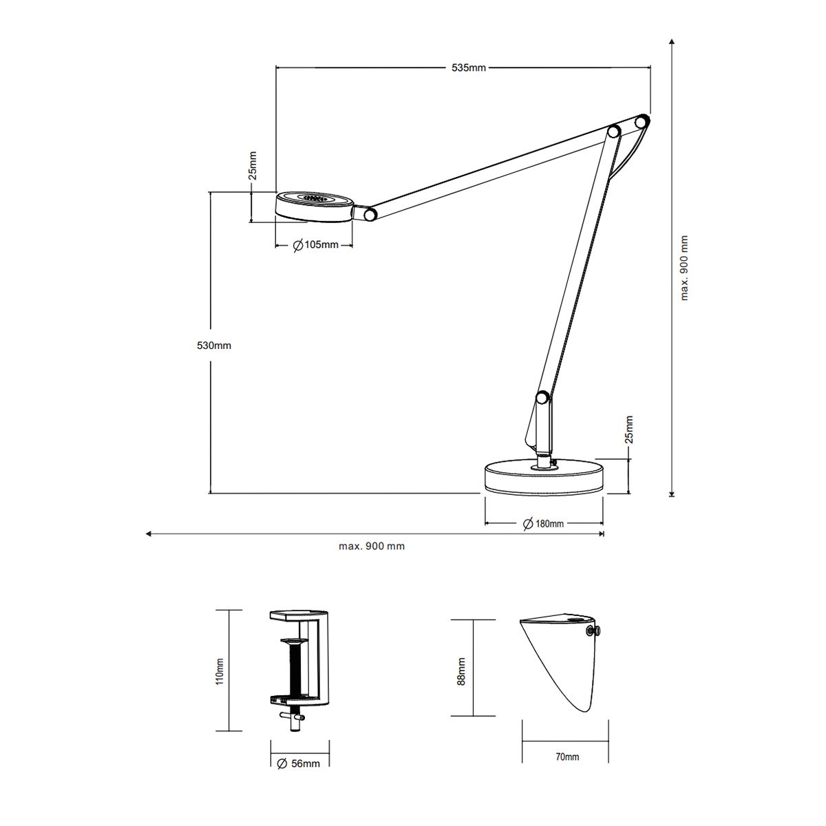 Lampen: LED Tischleuchte, Schwarz, Office, IP20 – Neu (gemäss Beschreibung) aus Kreuzlingen von Smart-Light 7