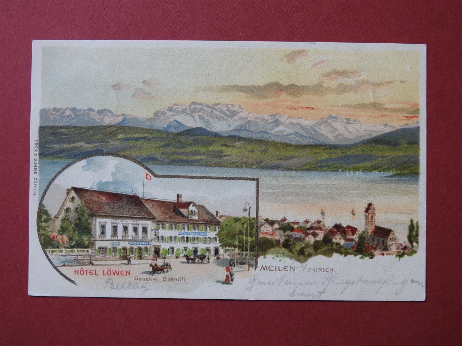 Cartoline postali: AK - Hotel Löwen - Meilen ZH – Usato da Rain venduto da 999-800-K
