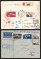 1946/1947 : 2 CH Flugpost Briefe
