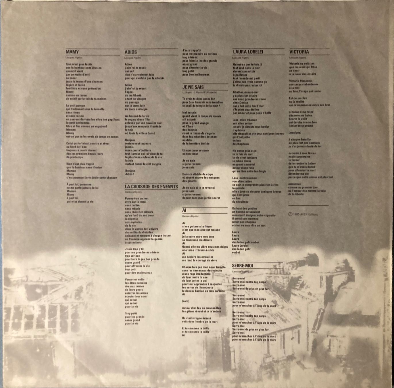 Dischi in vinile: JACQUES HIGELIN - AÏ – Usato da Poliez-Pittet venduto da Newtown-Records 2