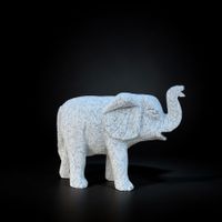 Granit Elefant Garten Skulptur Steinfigur erhobener Rüssel