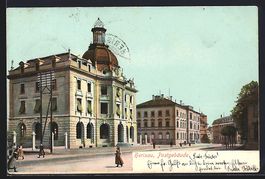 AK Herisau, Partie am Postgebäude, 1903