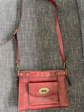 FOSSIL Tasche Echt Leder Weinrot