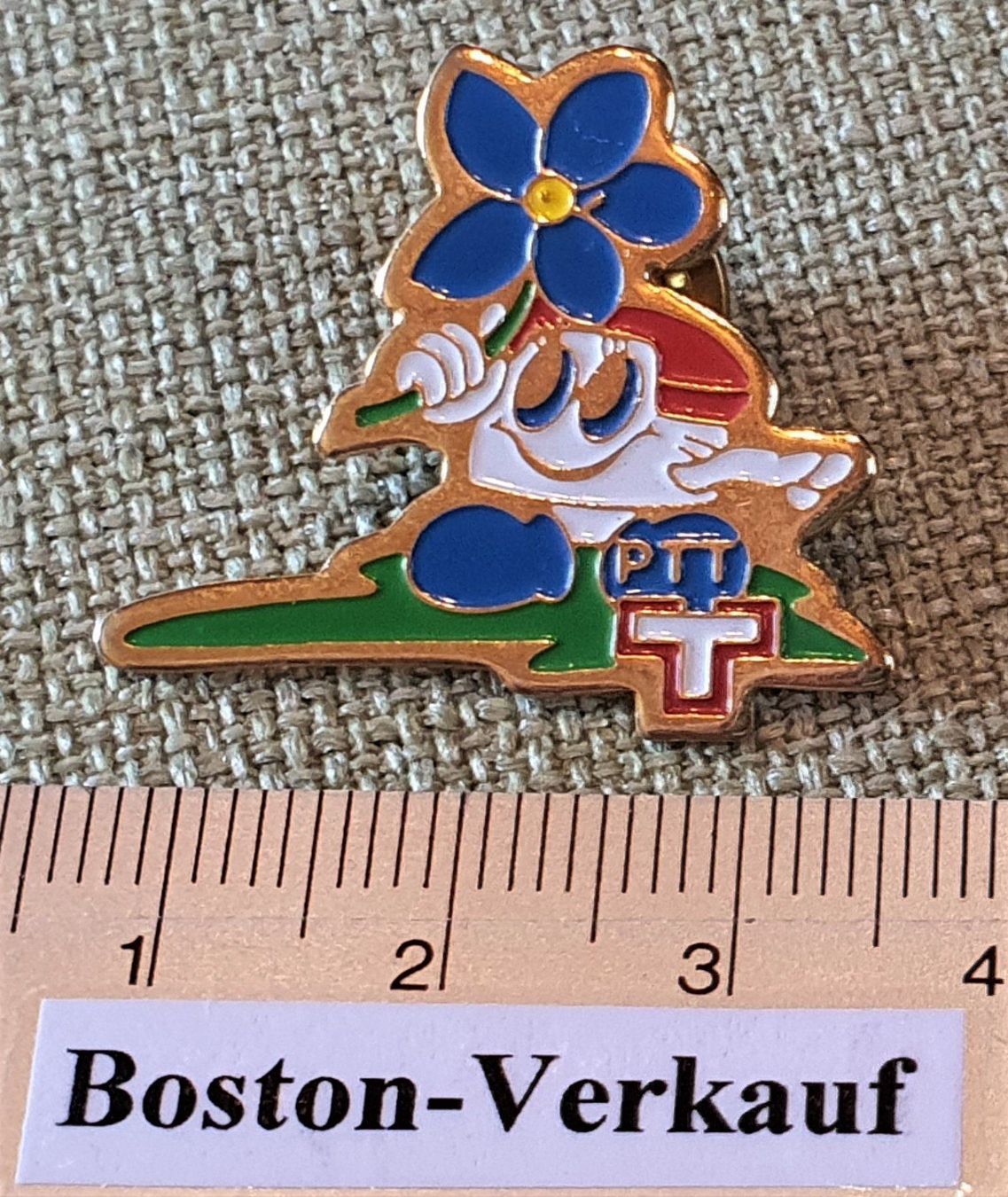 Plaketten & Abzeichen: A828 - Pin PTT Die Post Blume Telefon – Gebraucht aus Reinach BL von Boston-Verkauf 1