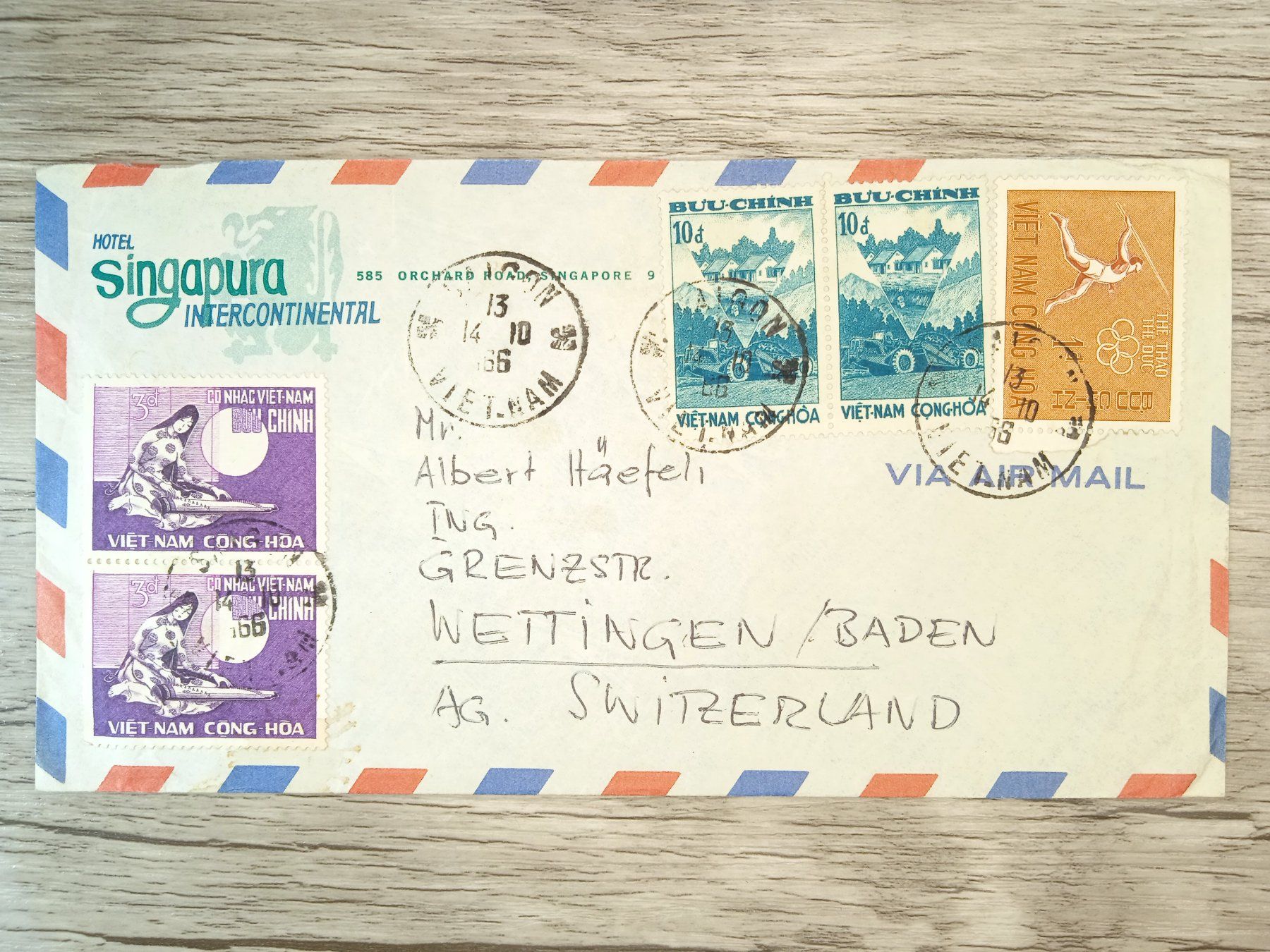 Tutti i francobolli: TR65 Enveloppe + Timbre Vietnam 1966 – Usato da Cousset venduto da Patrick_Collections